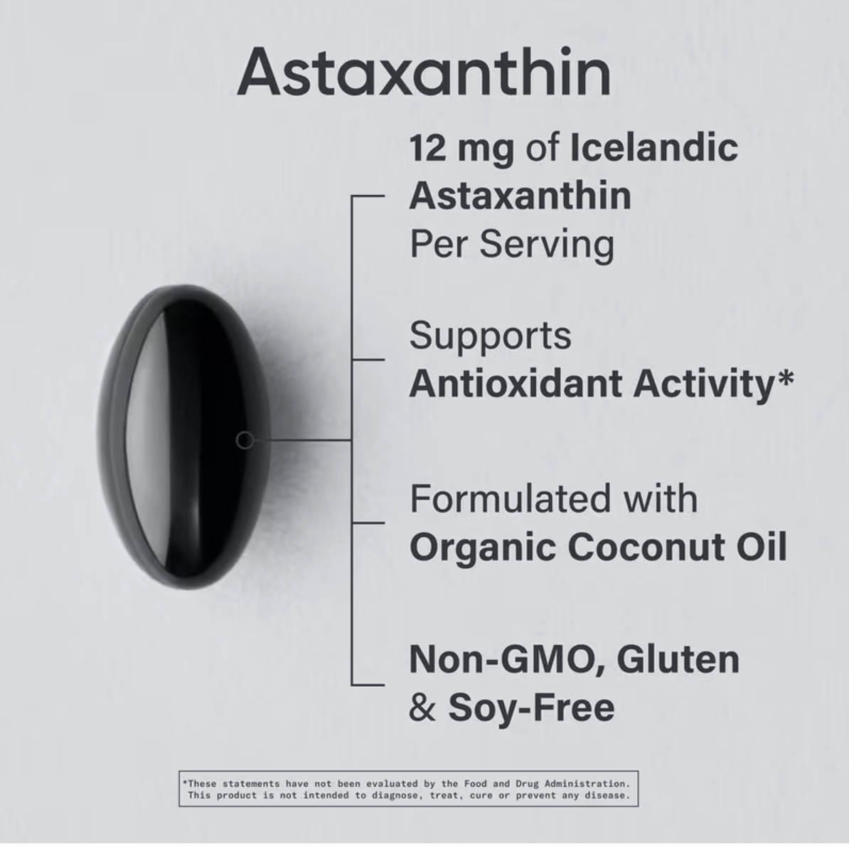 Astaxanthin, Triple Strength, 12 mg, 60 Softgels