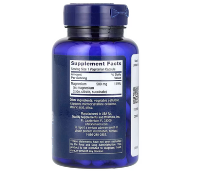 Magnesium Caps, 500 mg, 100 Vegetarian Capsules