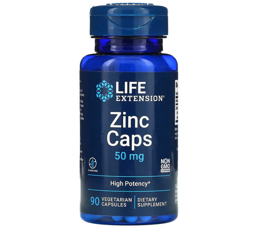 Zinc Caps, High Potency, 50 mg, 90 Vegetarian Capsules