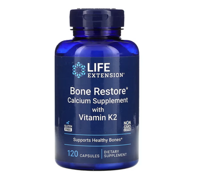 Bone Restore, Calcium Supplement with Vitamin K2, 120 Capsules