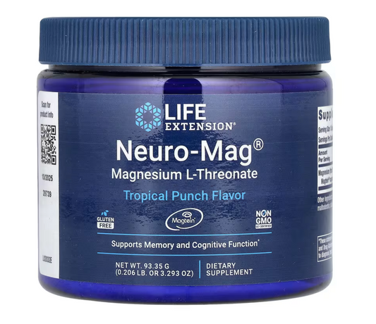 Neuro-Mag Magnesium L-Threonate, Tropical Punch , 3.293 oz (93.35 g)