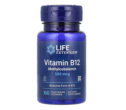 Vitamin B12, Methylcobalamin, 500 mcg, 100 Vegetarian Lozenges