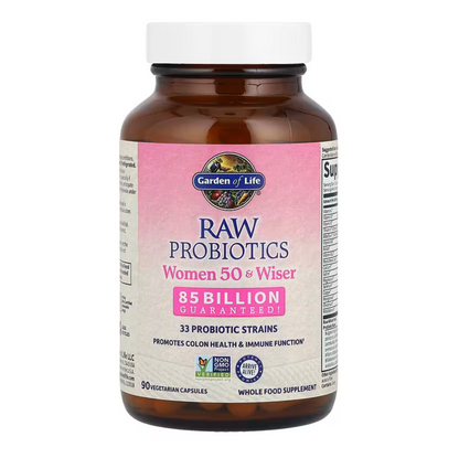 RAW Probiotics, Women 50 & Wiser, 90 Vegetarian Capsules