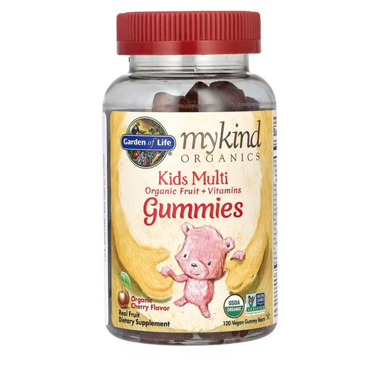 MyKind Organics, Kids Multi Gummy, Organic Cherry, 120 Vegan Gummy Bears