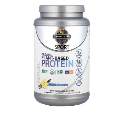 Sport, Organic Plant-Based Protein, Vanilla, 1 lb 12 oz (806 g)